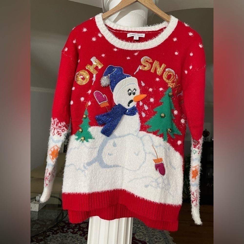Celebrate Together women’s long sleeve Crew neck color full Christmas sweater M